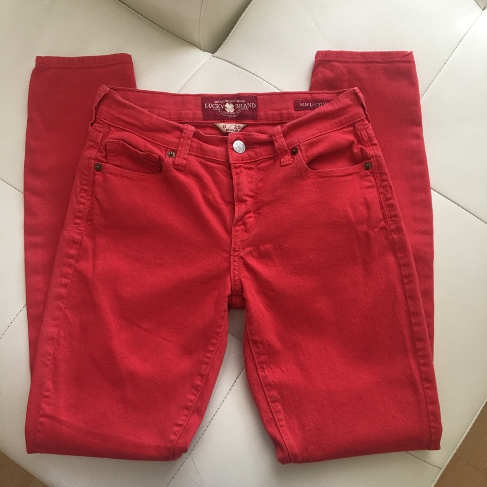 Lucky Brand Sofia Skinny Jeans Red Coral